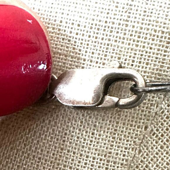 Polished Jasper stone statement necklace sterling silver clasp - Picture 9 of 13